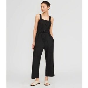 Everlane The Linen Jumpsuit Black Size 6